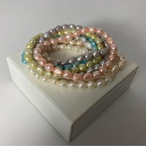Multicolor Cultured Freshwater Pearl Bracelet Set